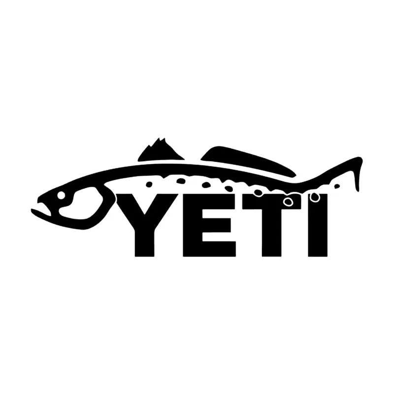 

Креативные автомобильные стикеры Yeti логотип рыба виниловая наклейка автомобиль окно Рыбалка наклейка черный/серебряный, 15 см * 5 см