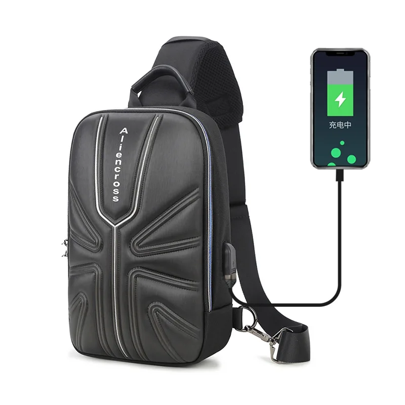 

Мужская сумка из ПВХ/Оксфорда, вместительная сумка через плечо с защитой от кражи и паролем, нагрудная сумка с USB-зарядкой, дорожная сумка через плечо, 2023