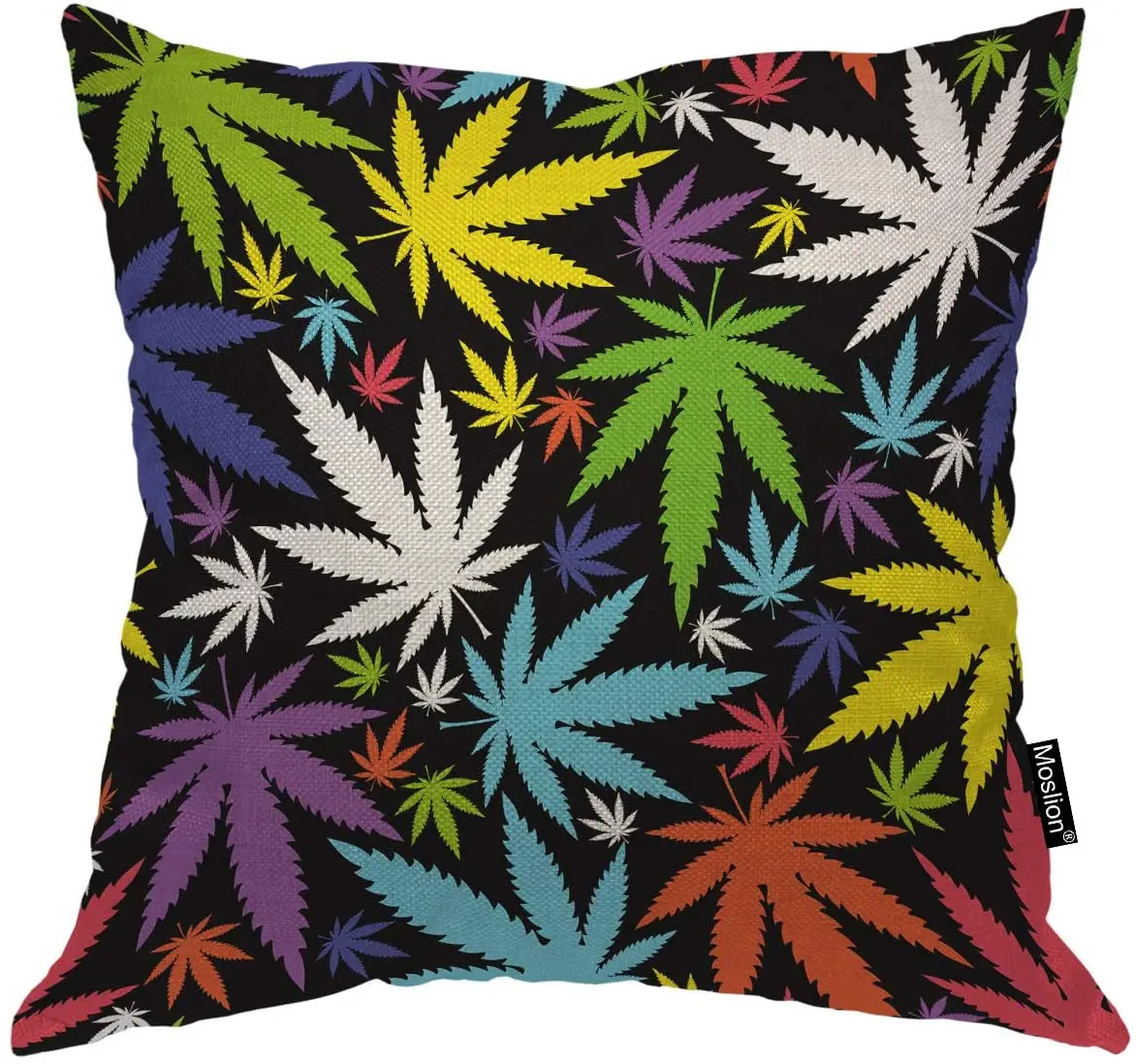 Moslion Throw Pillow Cover Leaves 18x18 Inch Weed Leaf Colorful Colorful Beautiful Square Pillow Case Cushion 
Moslion Throw Pillow Cover Leaves 18x18 Inch Weed Leaf Colorful Colorful Beautiful Square Pillow Case Cushion