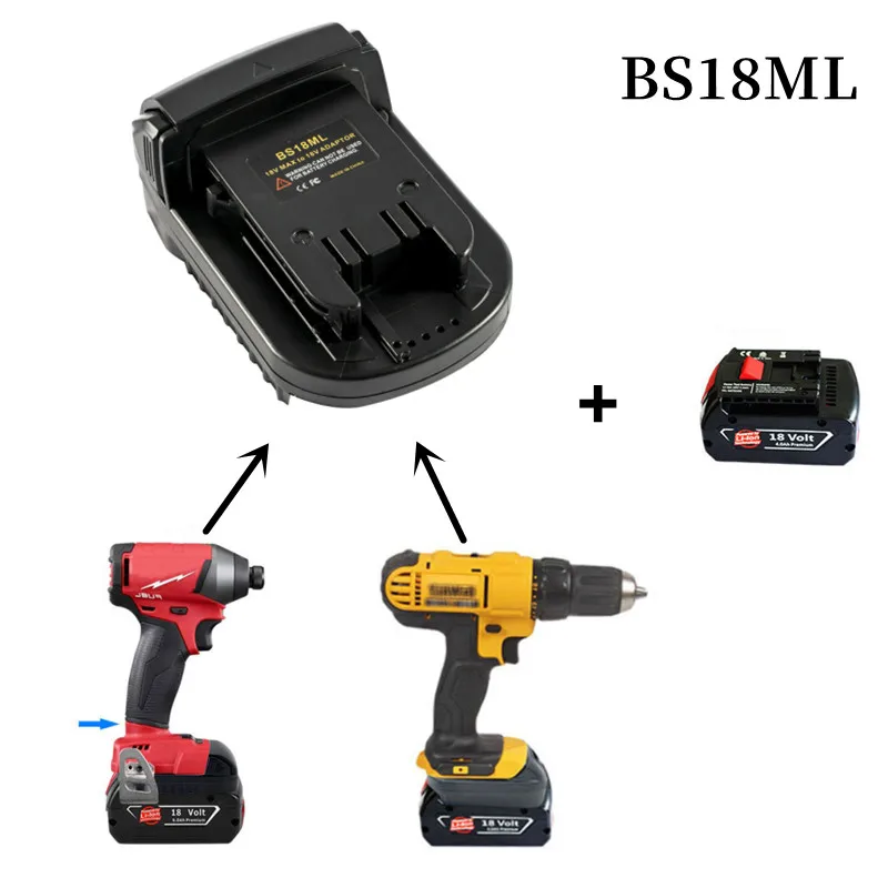 BS18ML Battery Adapter Simple Structure Multifunctional Universal Cordless Power Tool Battery Converter for Milwaukee 18V Tool
BS18ML Battery Adapter Simple Structure Multifunctional Universal Cordless Power Tool Battery Converter for Milwaukee 18V Tool