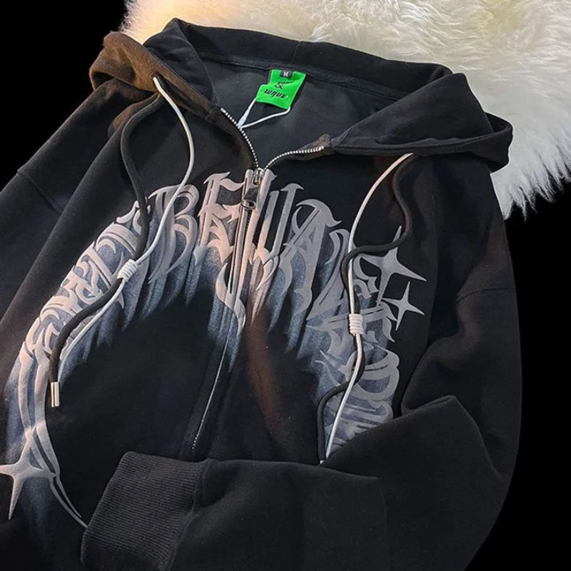Street Pop Gothic Print Zipper Hoodies Women Y2K New Retro Fashion Joker Sweaters Unisex Loose Harajuku Style Cardigan Coats Top
Street Pop Gothic Print Zipper Hoodies Women Y2K New Retro Fashion Joker Sweaters Unisex Loose Harajuku Style Cardigan Coats Top