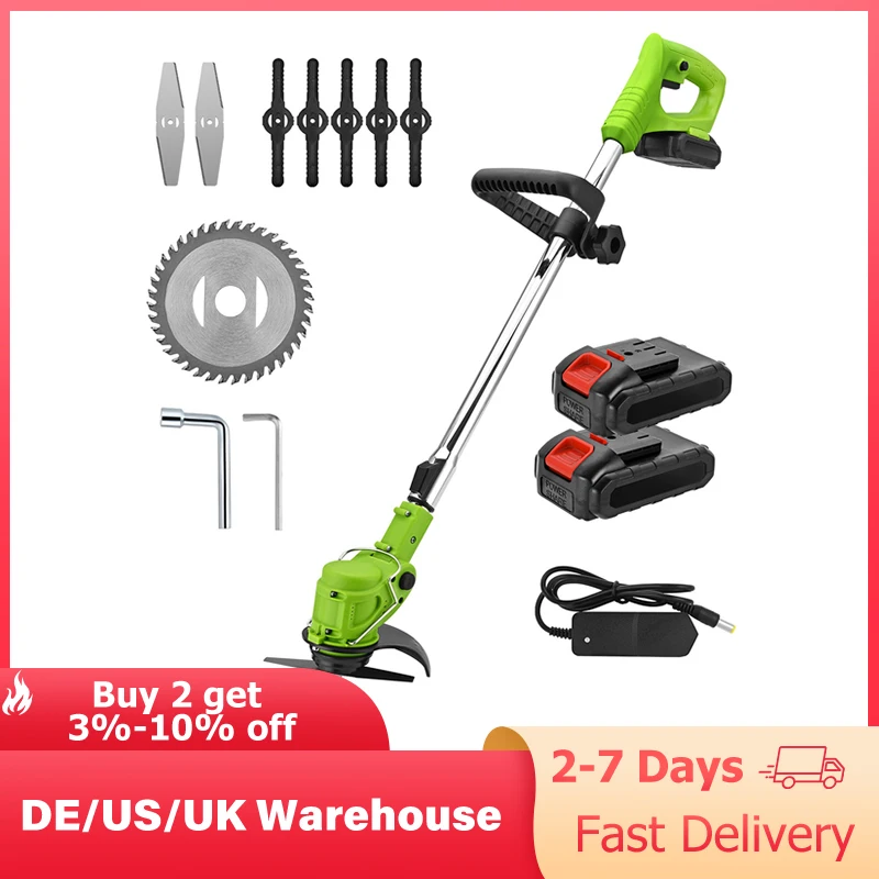 2-in-1 Electric Lawn Mower Cordless 600W 3000mAh 12V Lithium-ion Battery Grass Trimmer Brush Cutter Tool for Weed-Wacking
2-in-1 Electric Lawn Mower Cordless 600W 3000mAh 12V Lithium-ion Battery Grass Trimmer Brush Cutter Tool for Weed-Wacking