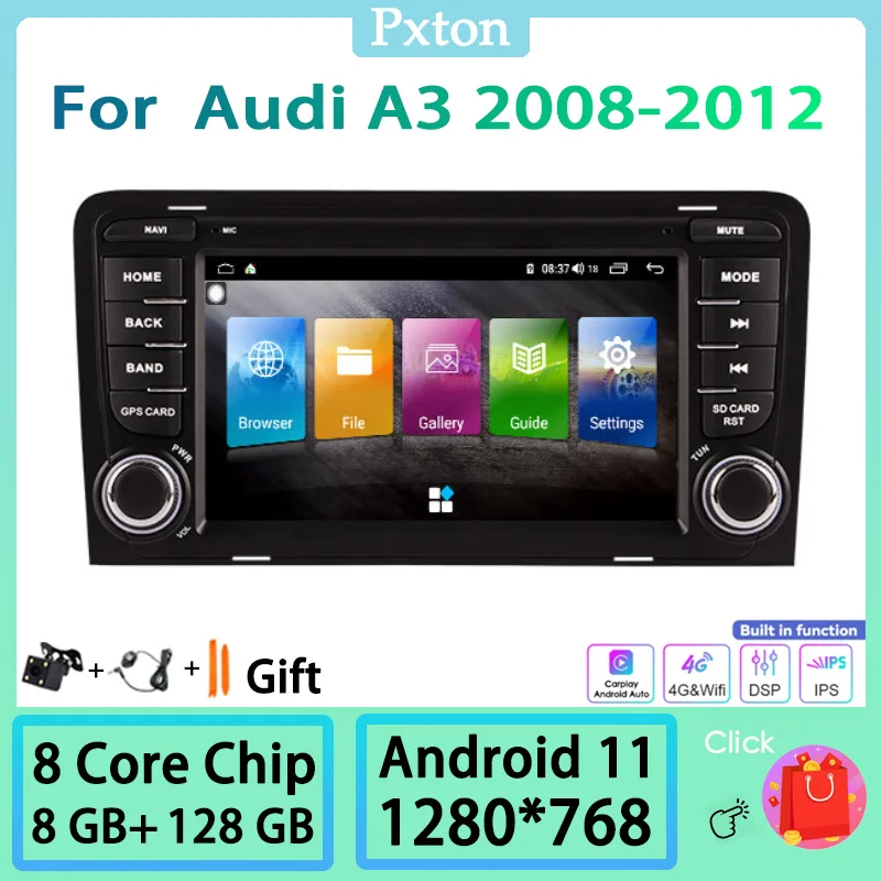 Pxton Android Touch Screen Car Radio Stereo Multimedia Player For Audi A3 2008-2012 Carplay Android Auto 8G+128G DSP IPS 4G WIFI
Pxton Android Touch Screen Car Radio Stereo Multimedia Player For Audi A3 2008-2012 Carplay Android Auto 8G+128G DSP IPS 4G WIFI