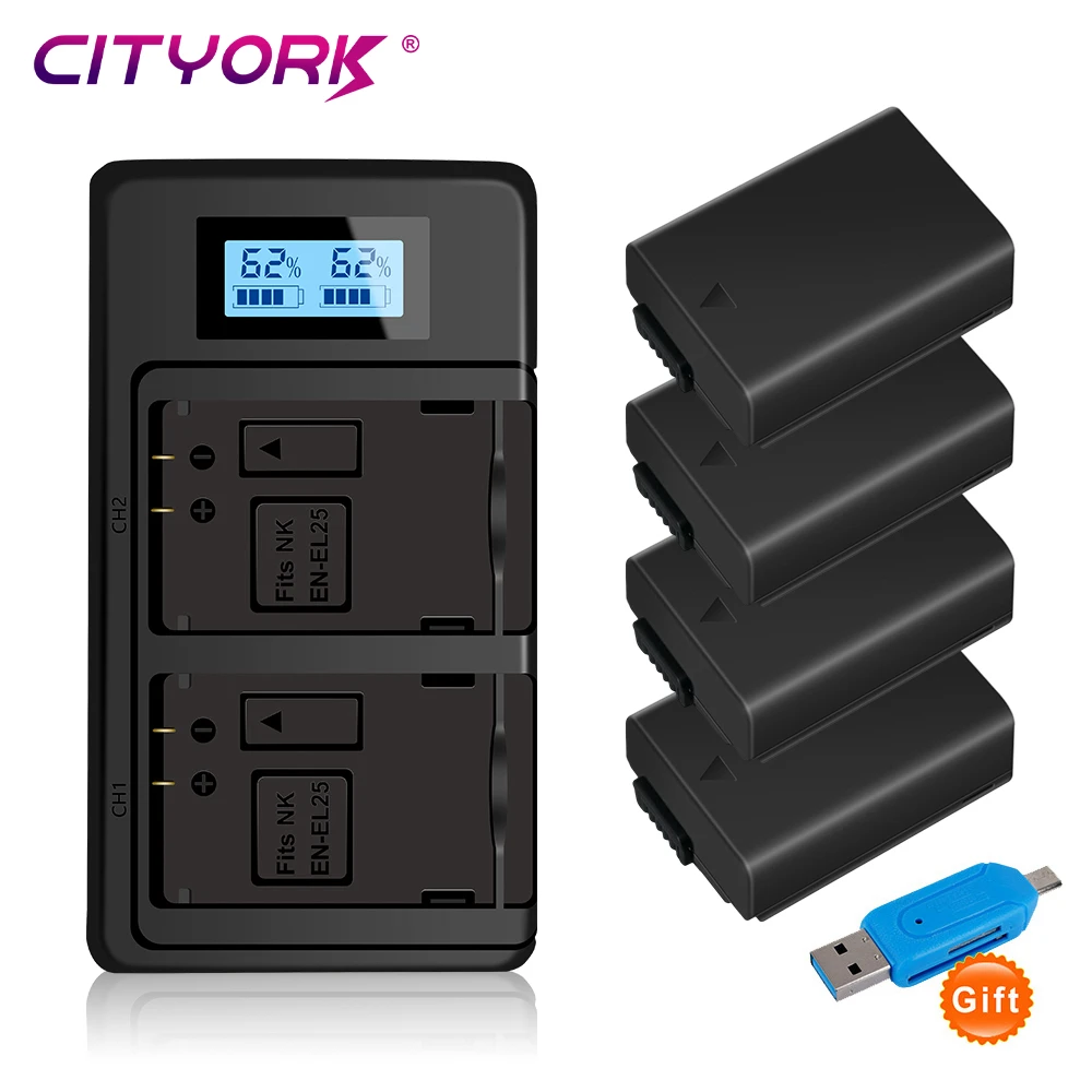 CITYORK EN EL25 ENEL 25 EN-EL25 Battery 1250mAh Reachargeable EN-EL25 Battery +LCD USB Charger For Nikon Z50 ZFC Z 50 Z FC MH-32
CITYORK EN EL25 ENEL 25 EN-EL25 Battery 1250mAh Reachargeable EN-EL25 Battery +LCD USB Charger For Nikon Z50 ZFC Z 50 Z FC MH-32