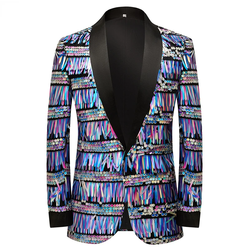 Luxury Shining Striped Sequin Party Blazer Jacket Men Shawl Collar One Button Suit Jackets Mens Wedding Party Prom Tuxedo Blazer
Luxury Shining Striped Sequin Party Blazer Jacket Men Shawl Collar One Button Suit Jackets Mens Wedding Party Prom Tuxedo Blazer