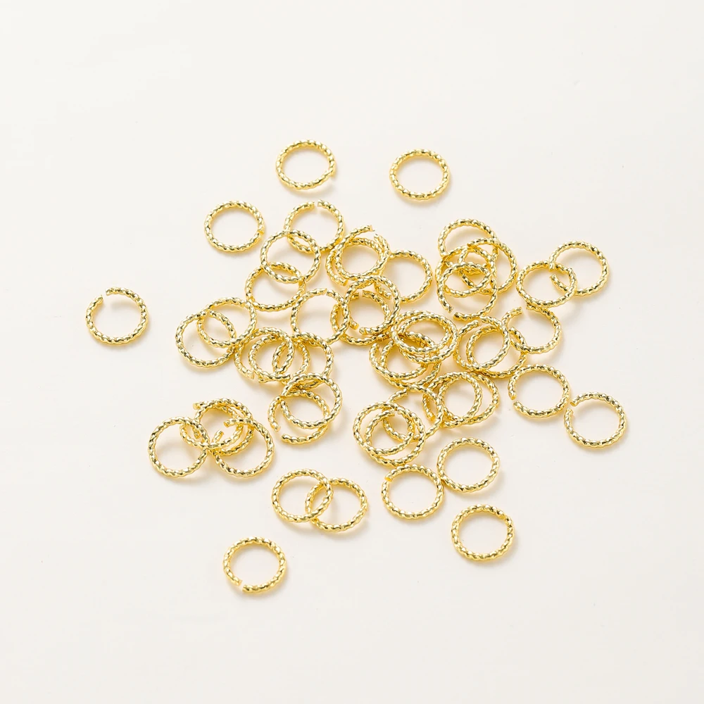 

50Pcs 4-12mm 14K/18K Gold Plated Brass Round Twisted Open Split Rings Jump Rings Connector for DIY Jewelry Making Supplies