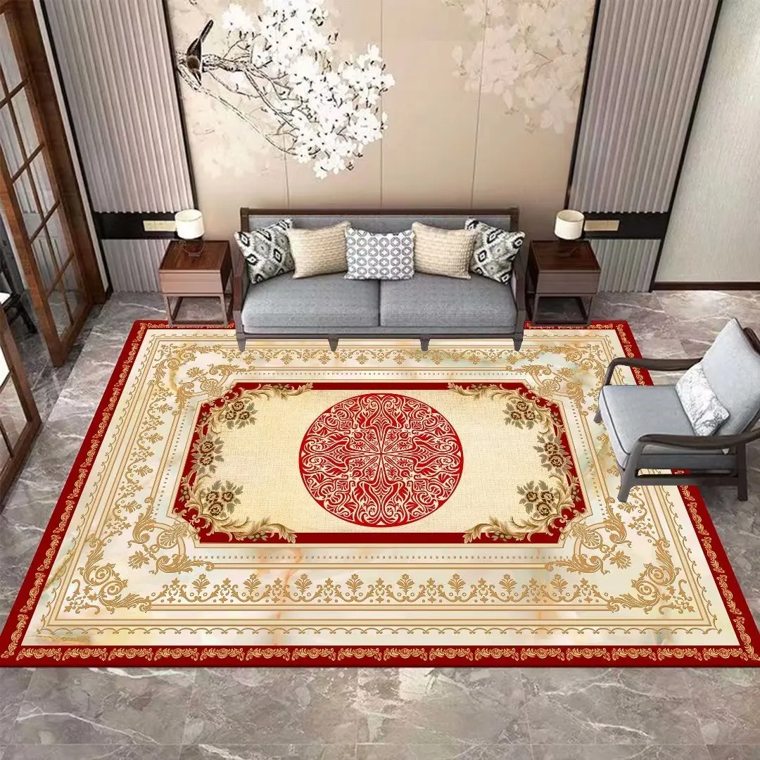 Красные ковры в европейском стиле для гостиной, кофейных столов, коврик для украшения дома, большой моющийся коврик для спальни 
Красные ковры в европейском стиле для гостиной, кофейных столов, коврик для украшения дома, большой моющийся коврик для спальни