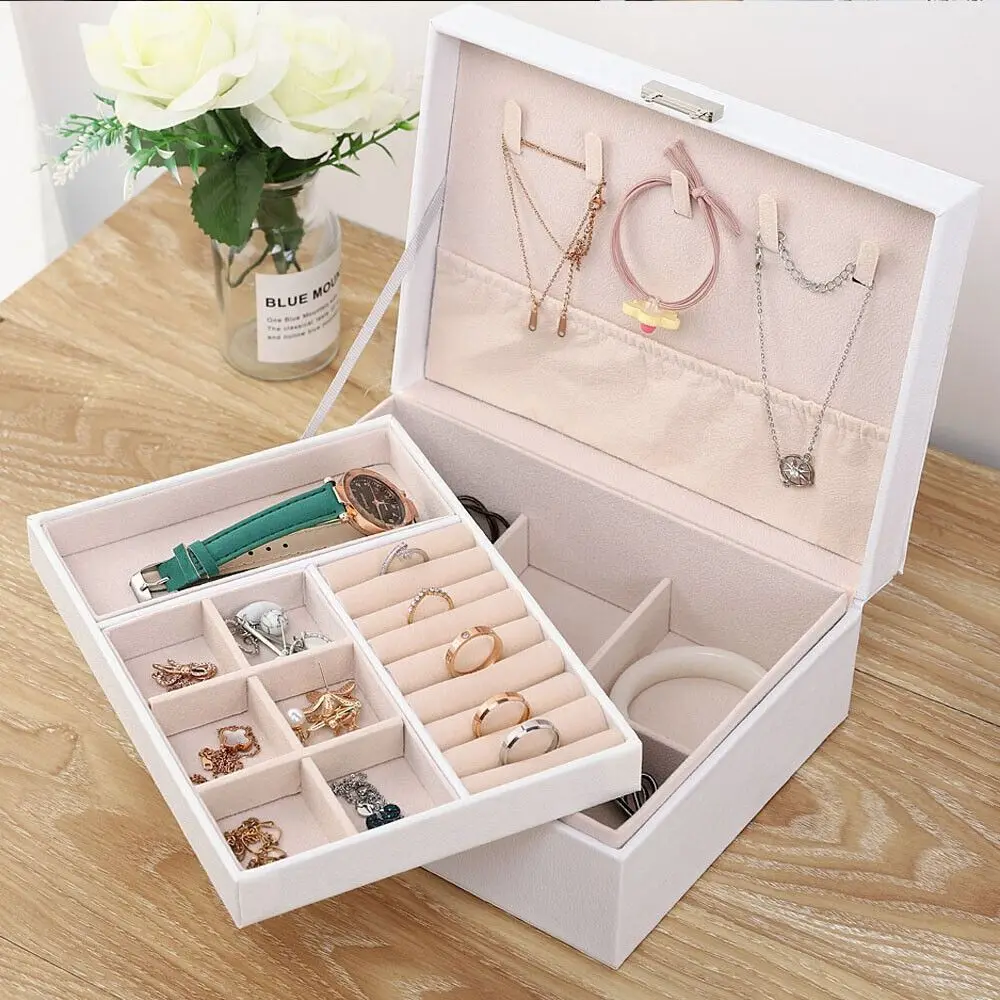 Ornaments Holder Portable Necklace Earrings Rings Ornaments Jewelry Storage Box Leather Display Case Jewelry Organizer
Ornaments Holder Portable Necklace Earrings Rings Ornaments Jewelry Storage Box Leather Display Case Jewelry Organizer