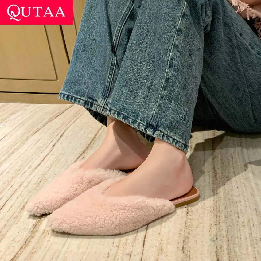 QUTAA 2023 Women Slipper Sweet Elegant Flat Heel Office Pointed Toe Ladies Party Shoes Woman Spring Summer Size 34-40
QUTAA 2023 Women Slipper Sweet Elegant Flat Heel Office Pointed Toe Ladies Party Shoes Woman Spring Summer Size 34-40