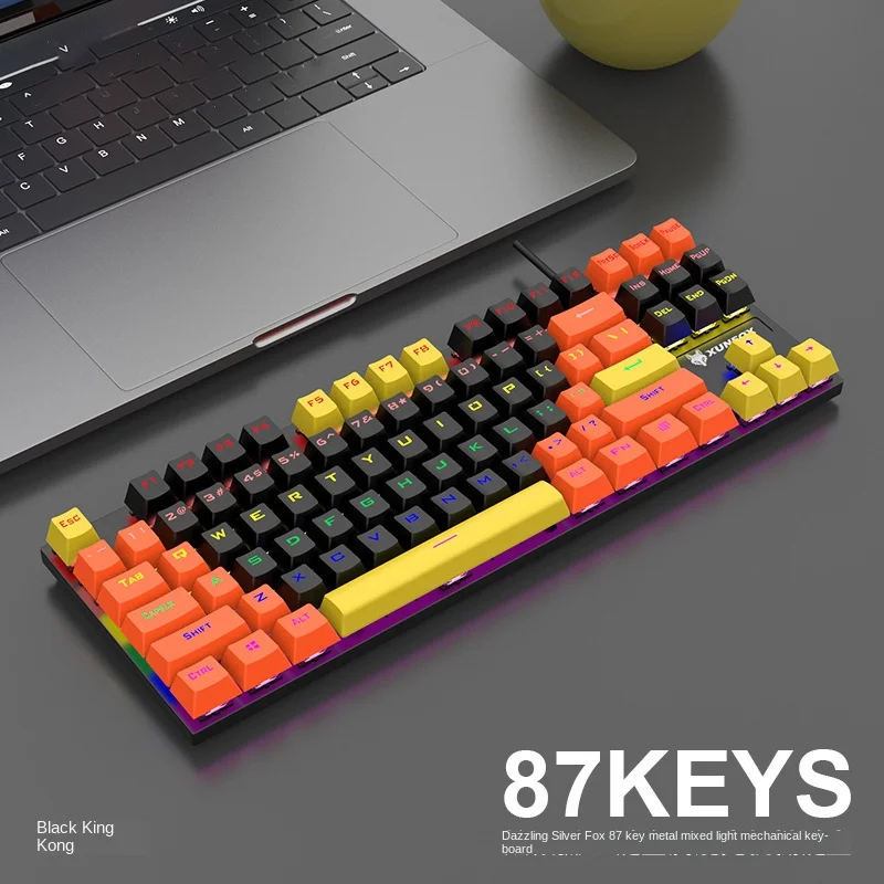 

Популярная Игровая механическая клавиатура RGB подсветка 87 клавиш USB Проводная игровая клавиатура для планшета настольного компьютера