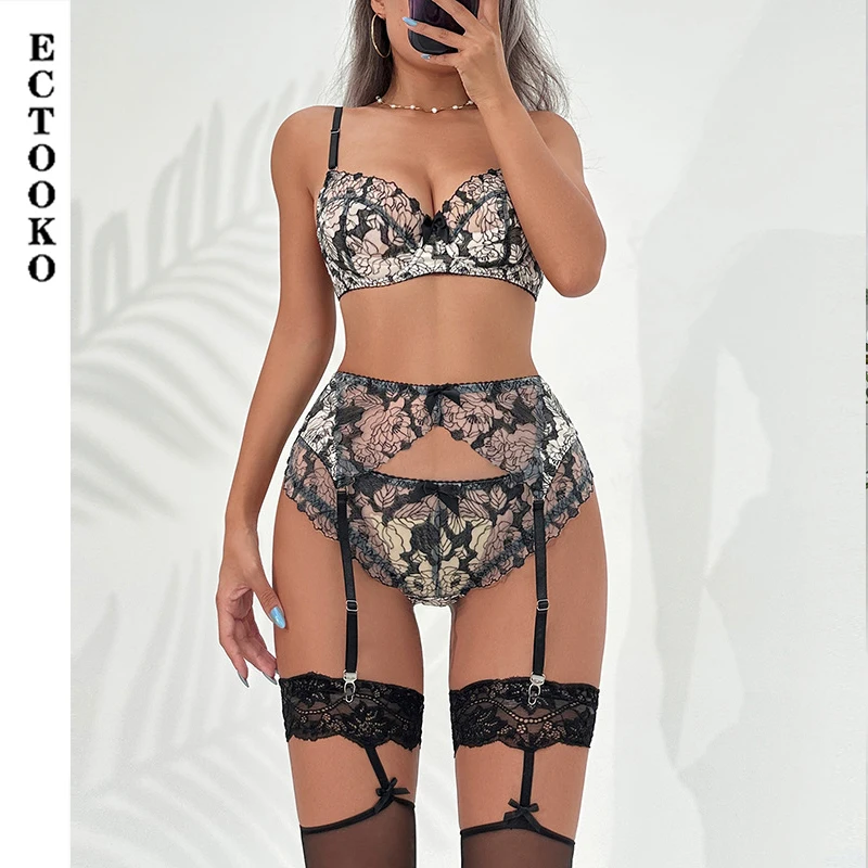 Цветочное нижнее белье ECTOOKO, женское нижнее белье, прозрачный бесшовный Пояс для чулок из 3 предметов, интимный комплект, Экзотические Наряды
Цветочное нижнее белье ECTOOKO, женское нижнее белье, прозрачный бесшовный Пояс для чулок из 3 предметов, интимный комплект, Экзотические Наряды