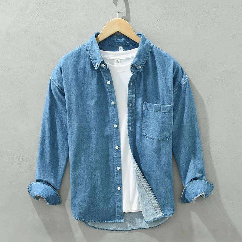 Autumn Winter New Fresh Long Sleeve Denim Shirt Trendy Men's Casual Art Versatile Loose Pure Cotton Comfortable Top C2137
Autumn Winter New Fresh Long Sleeve Denim Shirt Trendy Men's Casual Art Versatile Loose Pure Cotton Comfortable Top C2137