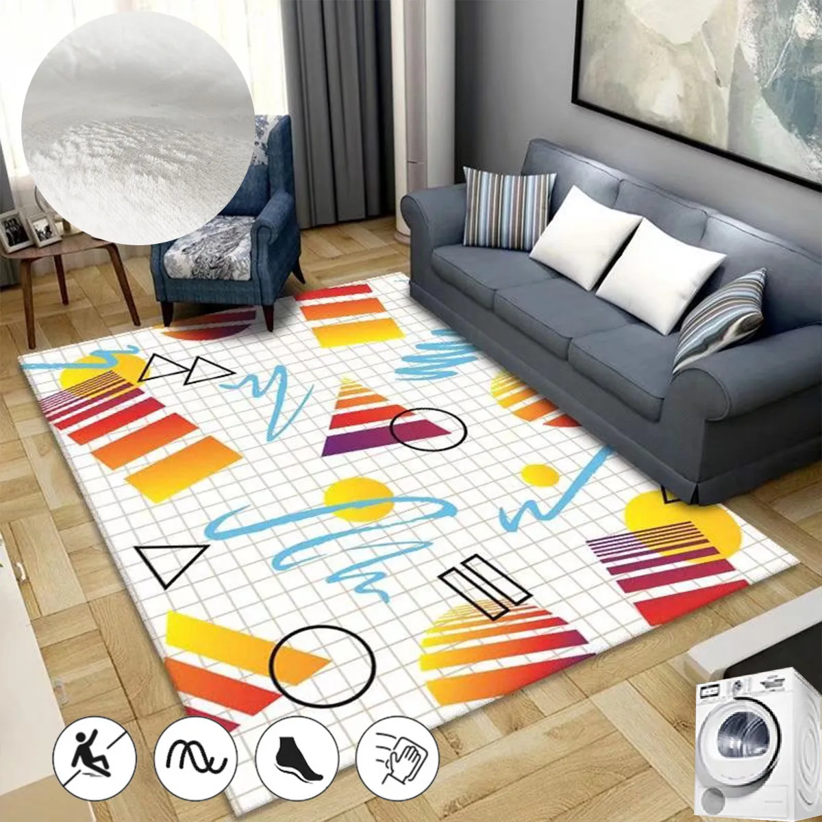 Living Room Nordic Geometric Carpet Light Luxury Rugs for Bedroom Decoration Washable Lounge Floor Mat Large Area Cloakroom Rug 
Living Room Nordic Geometric Carpet Light Luxury Rugs for Bedroom Decoration Washable Lounge Floor Mat Large Area Cloakroom Rug