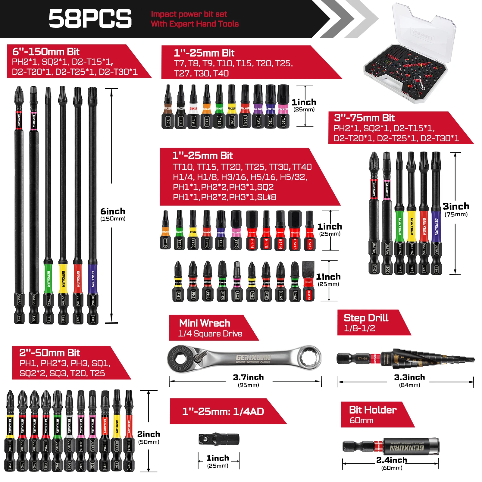 Набор Ручных Инструментов Geinxurn Из 58 Предметов: Гаечный Ключ, Мини-отвертка
Набор Ручных Инструментов Geinxurn Из 58 Предметов: Гаечный Ключ, Мини-отвертка