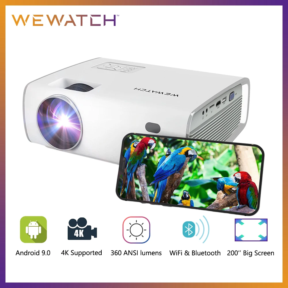 Проектор WEWATCH S1 с поддержкой Android 4K, 1080P, 360 ANSI-люмен
Проектор WEWATCH S1 с поддержкой Android 4K, 1080P, 360 ANSI-люмен