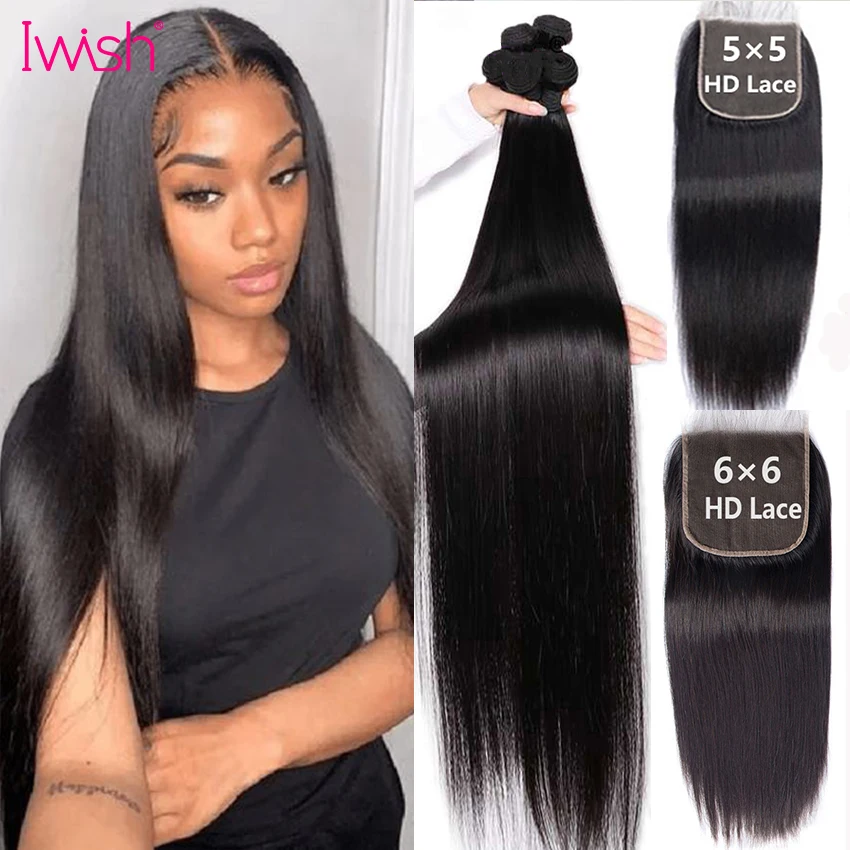 6x6 Lace Closure With Straight Human Hair Bundles With 5x5 HD Lace Frontal Closure Brazilian Remy Hair Weaving Extensions
6x6 Lace Closure With Straight Human Hair Bundles With 5x5 HD Lace Frontal Closure Brazilian Remy Hair Weaving Extensions