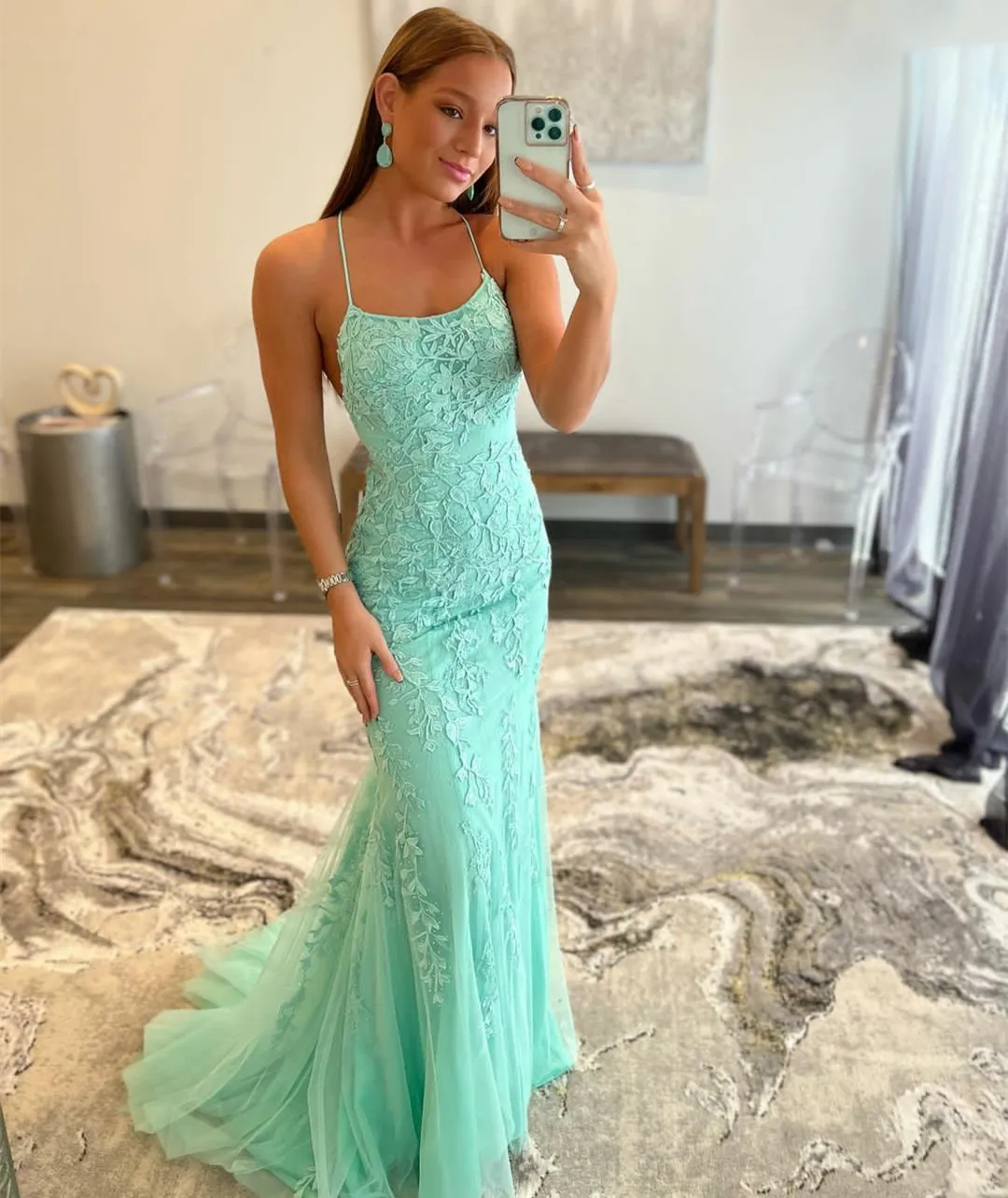 Sexy Spaghetti Strap Mint Lace Prom Dresses 2023 Long Mermaid Formal Evening Gowns Criss Cross Back Vestidos De Ocasión Formales
Sexy Spaghetti Strap Mint Lace Prom Dresses 2023 Long Mermaid Formal Evening Gowns Criss Cross Back Vestidos De Ocasión Formales