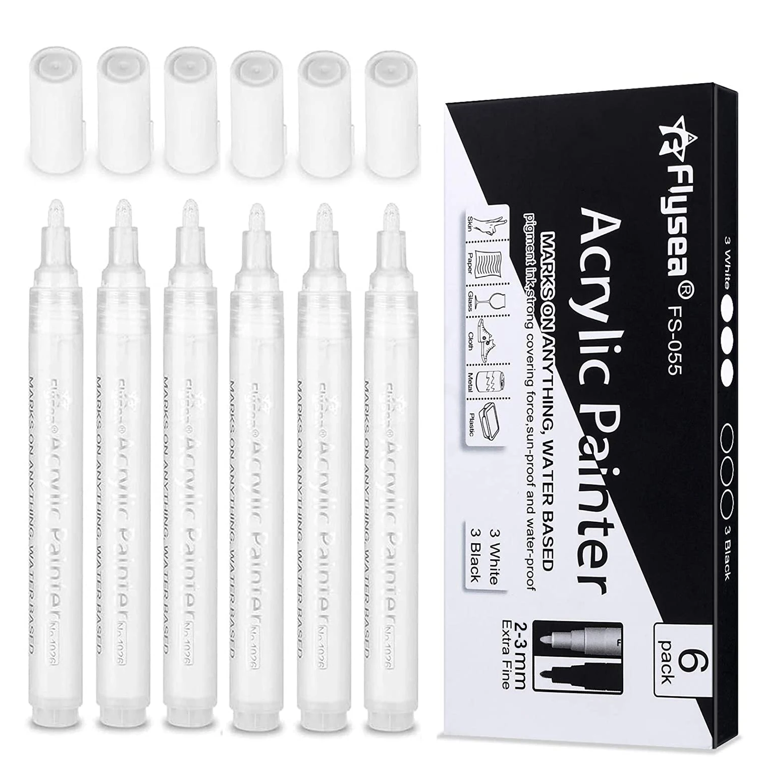 Paint Pens White Marker 6 Pcs 2mm Acrylic White Permanent Marker White Paint Pens for Rock Painting Stone Ceramic Glass Wood
Paint Pens White Marker 6 Pcs 2mm Acrylic White Permanent Marker White Paint Pens for Rock Painting Stone Ceramic Glass Wood