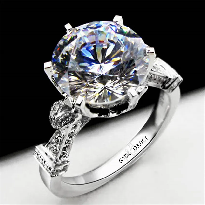 Luxury Solid 18K White Gold Ring 3CT Moissanite Women Engagement Ring D Color Love Promise AU750 Finger Jewelry Gift For Girl
Luxury Solid 18K White Gold Ring 3CT Moissanite Women Engagement Ring D Color Love Promise AU750 Finger Jewelry Gift For Girl