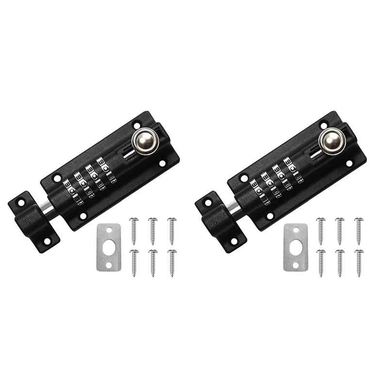 2Pcs Black Safety Bolt Metal Door Latch Combination Digit Padlock Outdoor Home Wood Gate Hardware
2Pcs Black Safety Bolt Metal Door Latch Combination Digit Padlock Outdoor Home Wood Gate Hardware