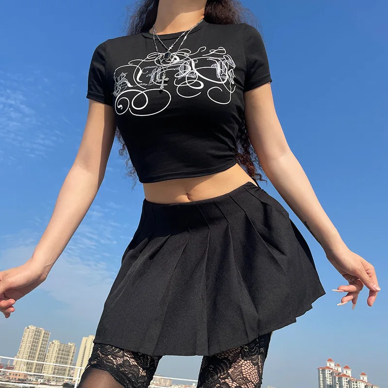 Women Short T-Shirt Summer Short Sleeve Printed Rhinestone O-Neck Crop Top Ladies Sexy Slim Navel Shirt Streetwear
Women Short T-Shirt Summer Short Sleeve Printed Rhinestone O-Neck Crop Top Ladies Sexy Slim Navel Shirt Streetwear