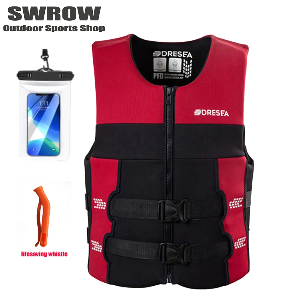 

New Adult Neoprene Lifejacket Portable Surfing Collision Avoidance Buoyancy Vest Fishing Kayak Water Sports Swimming Lifejacket