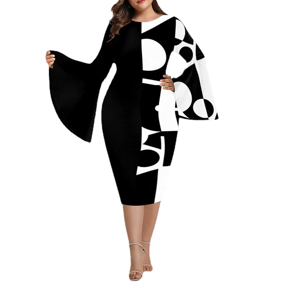 New Style XL~5XL Plus Size Women Print Club Dress Long Sleeve Casual Elegant Charming Evening Party Dress
New Style XL~5XL Plus Size Women Print Club Dress Long Sleeve Casual Elegant Charming Evening Party Dress