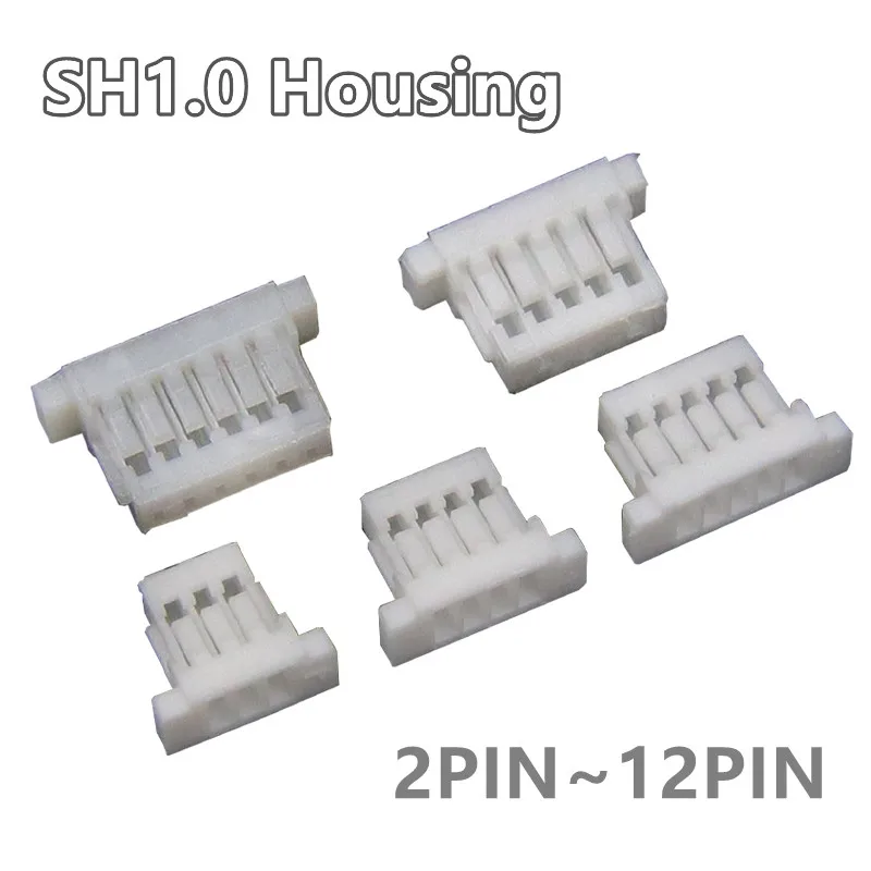 

100PCS JST SH1.0 Housing Connector 2P 3P 4P 5P 6P 7P 8P 9P 10P 11P 12 Pin 1.0mm Pitch Rubber shell Wire to Board