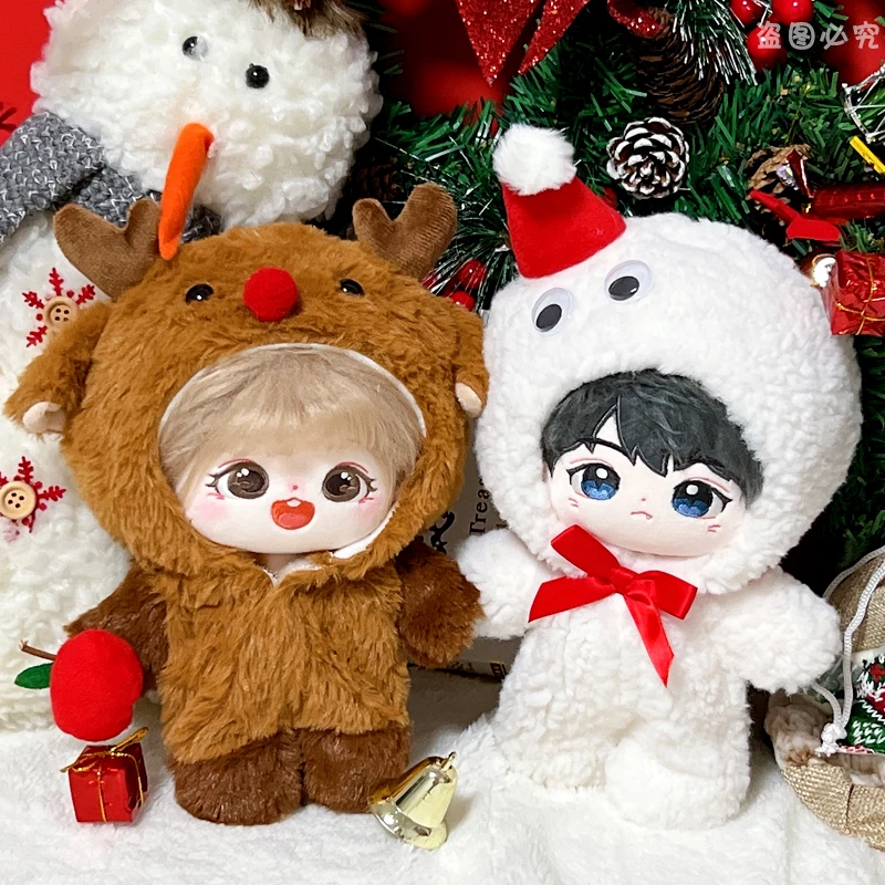 Милые плюшевые комбинезоны с изображением лося, снеговика, Рождественская тематическая серия, толстовка, комбинезон для 20 см, плюшевая кукла, наряд, одежда для косплея, подарок 
Милые плюшевые комбинезоны с изображением лося, снеговика, Рождественская тематическая серия, толстовка, комбинезон для 20 см, плюшевая кукла, наряд, одежда для косплея, подарок