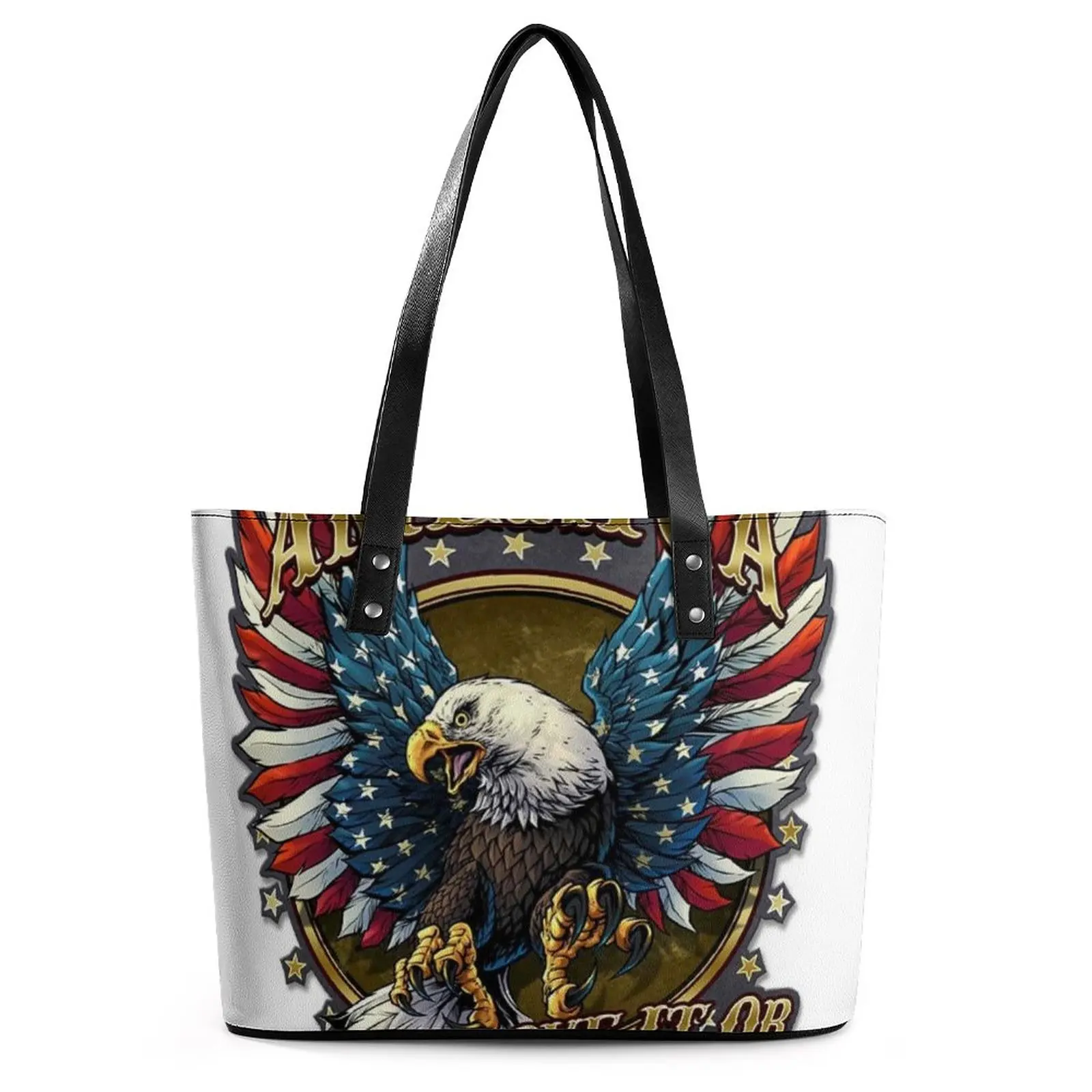 

American Eagle Handbags Women Love It Or Leave It Tote Bag Cool Work Shoulder Bag Handle Designer PU Leather Shopper Bags