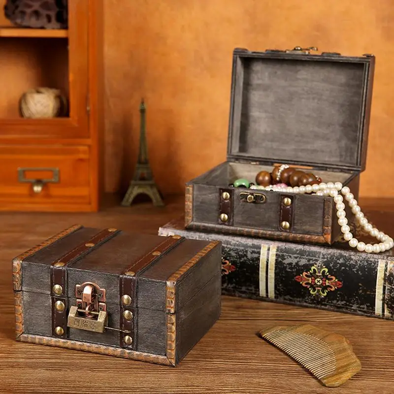 Vintage Wooden Jewelry Box Organizer With Lock Women Necklace Bracelet Earrings Rings Storage Box Makeup Organizer Home Decor
Vintage Wooden Jewelry Box Organizer With Lock Women Necklace Bracelet Earrings Rings Storage Box Makeup Organizer Home Decor