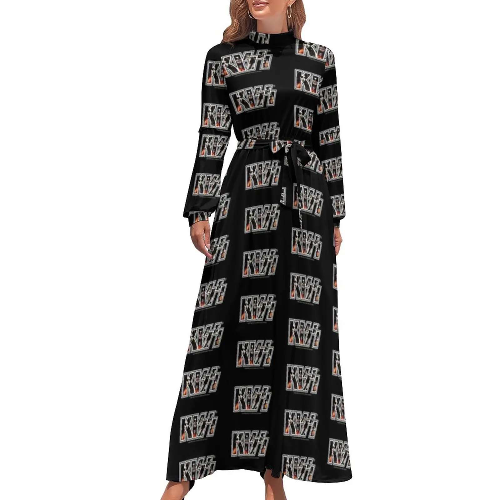 Kiss Band Photo Dress Long Sleeve Kiss Fan Art Elegant Maxi Dress High Waist Aesthetic Pattern Bohemia Long Dresses Gift Idea 
Kiss Band Photo Dress Long Sleeve Kiss Fan Art Elegant Maxi Dress High Waist Aesthetic Pattern Bohemia Long Dresses Gift Idea