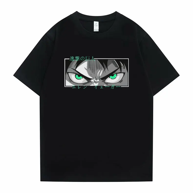 Anime Attack on Titan Eren Yeager Eyes Printed T-shirt Man Woman Loose Hip Hop Tee Shirt Unisex Tshirt Men Oversized T Shirts
Anime Attack on Titan Eren Yeager Eyes Printed T-shirt Man Woman Loose Hip Hop Tee Shirt Unisex Tshirt Men Oversized T Shirts