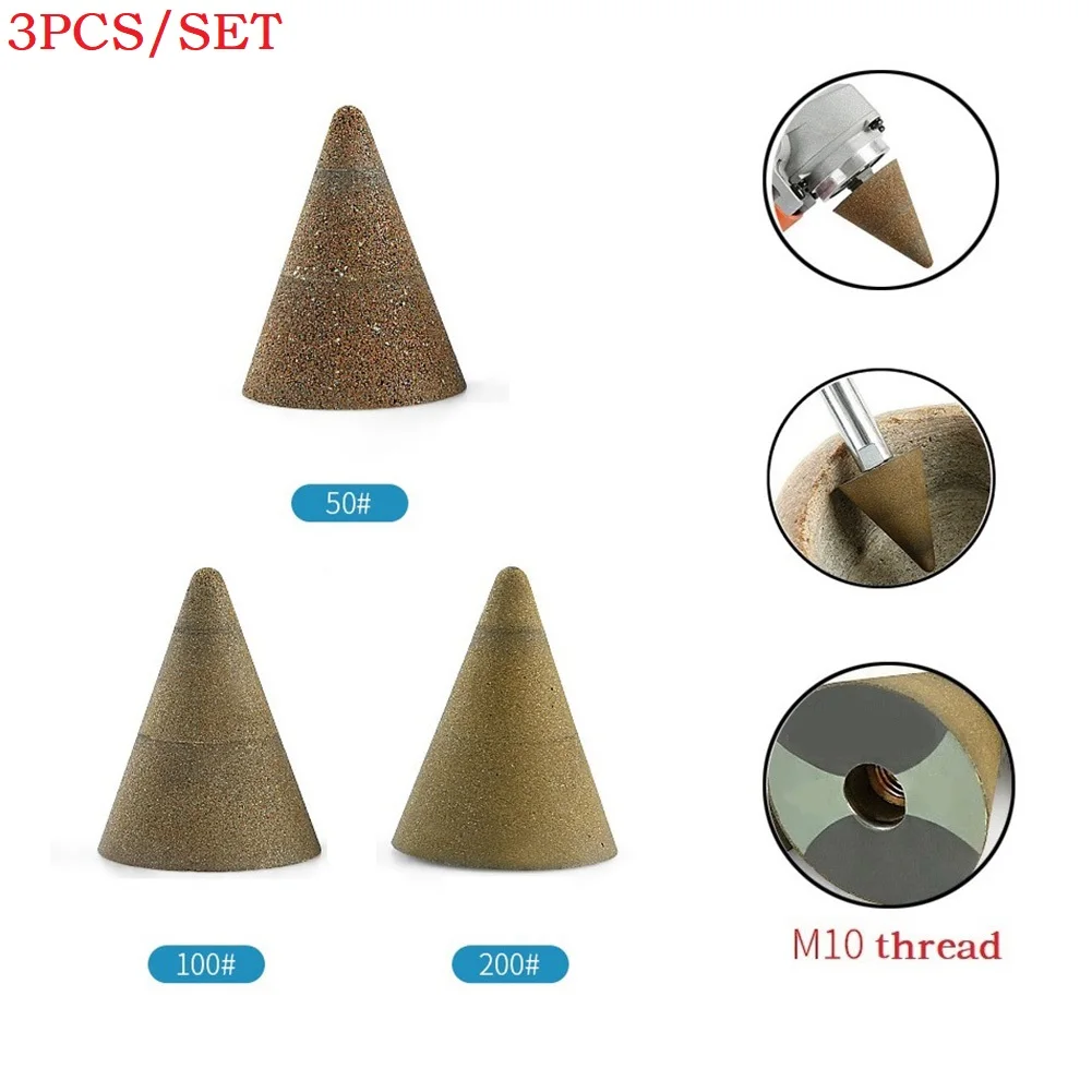 1pc M10 Thread Conical Diamond Grinding Wheel 50/100/200 Mesh For 100 Type Angle Grinder Chamfering Grinding Finishing Stones
1pc M10 Thread Conical Diamond Grinding Wheel 50/100/200 Mesh For 100 Type Angle Grinder Chamfering Grinding Finishing Stones