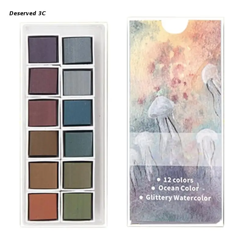R9CB 12 Colors Glitter Watercolor Paints Set Beginner Art Set for Painting Nail Art
R9CB 12 Colors Glitter Watercolor Paints Set Beginner Art Set for Painting Nail Art