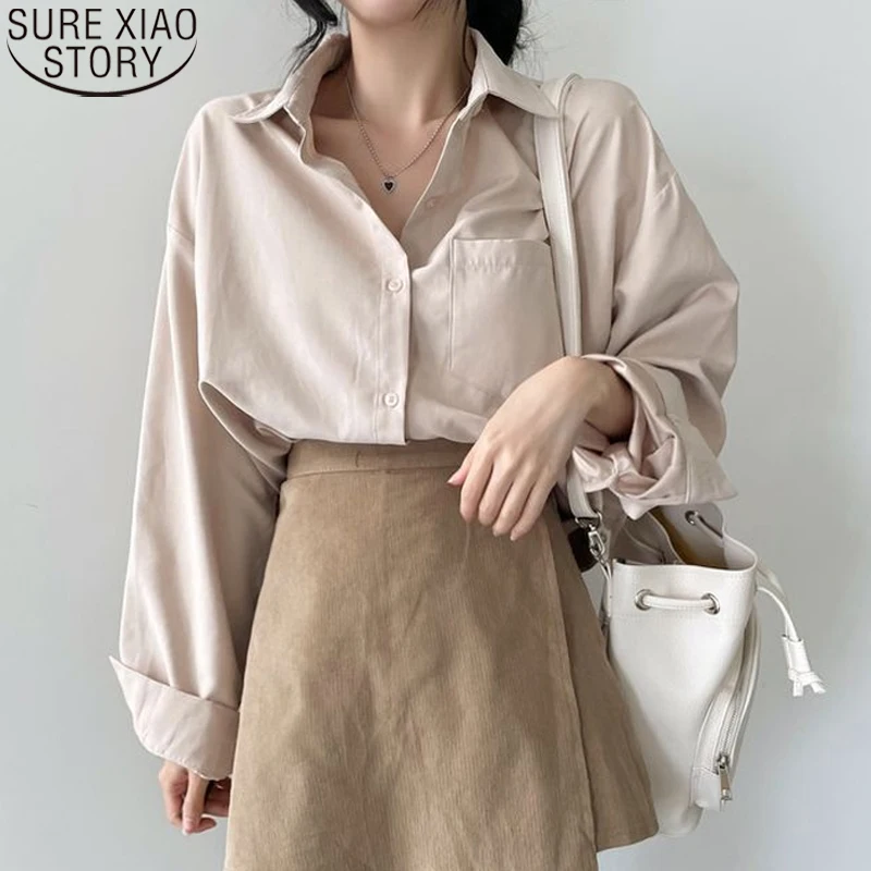 Women Long Sleeve Shirts Simple Solid Turn-down Collar Office Ladies White Blouse Cotton Shirt Spring Autumn Clothes Tops 18224
Women Long Sleeve Shirts Simple Solid Turn-down Collar Office Ladies White Blouse Cotton Shirt Spring Autumn Clothes Tops 18224