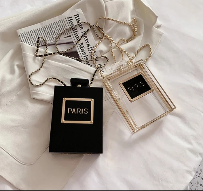 Personality Women Acrylic Clear Perfume Evening Bags 2021 Transparent PVC Small Chains Shoulder Purses Party Handbags for Women
Personality Women Acrylic Clear Perfume Evening Bags 2021 Transparent PVC Small Chains Shoulder Purses Party Handbags for Women