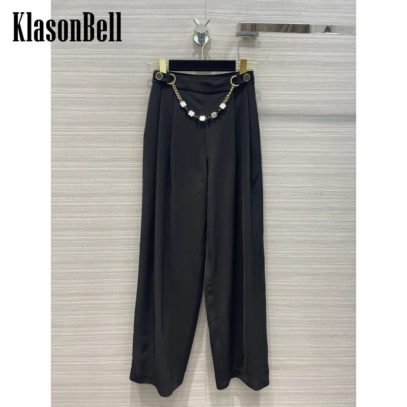 6.21 KlasonBell Fashion Chain Decoration Loose Comfortable Draped Wide Leg Pants Women
6.21 KlasonBell Fashion Chain Decoration Loose Comfortable Draped Wide Leg Pants Women