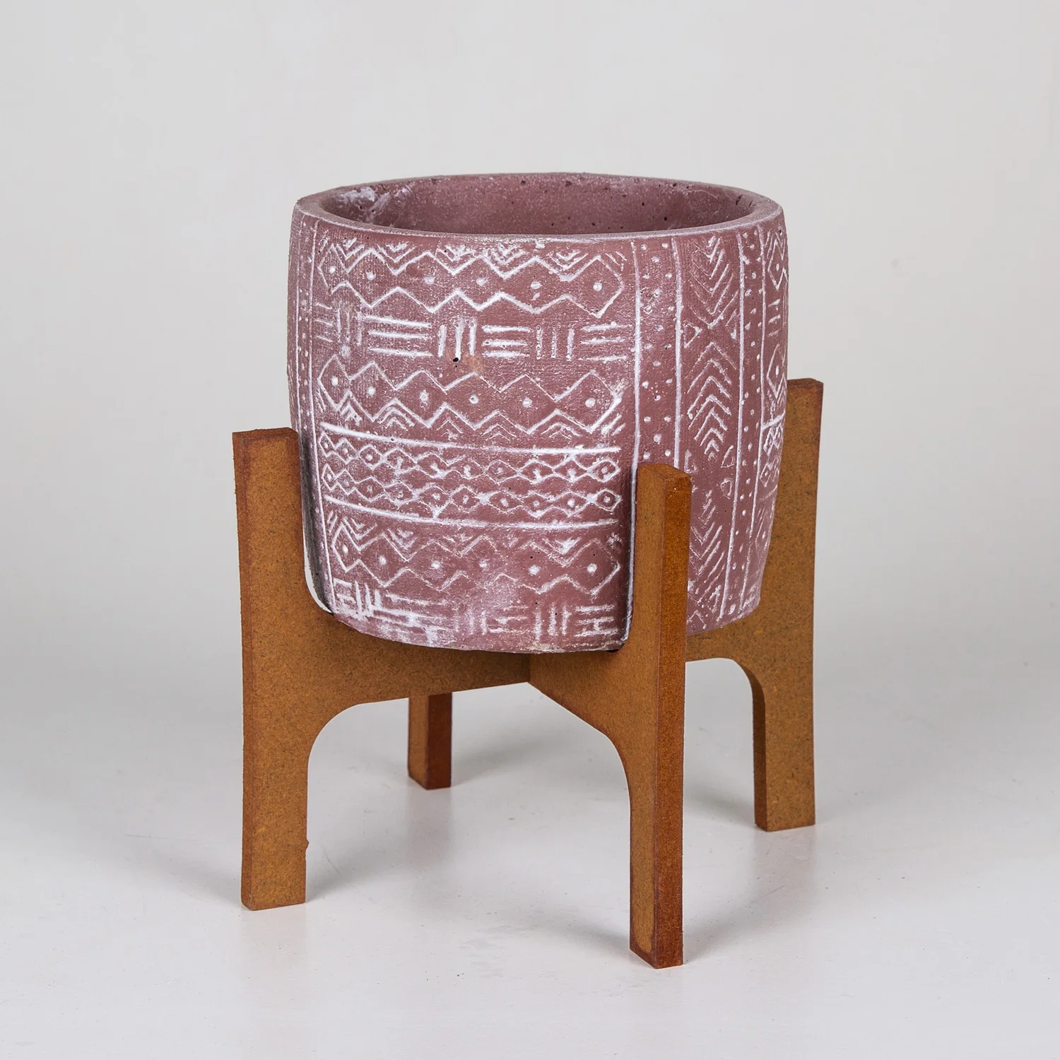 Ethnic patterned burgundy concrete flower pot 14x20 Cm
Ethnic patterned burgundy concrete flower pot 14x20 Cm