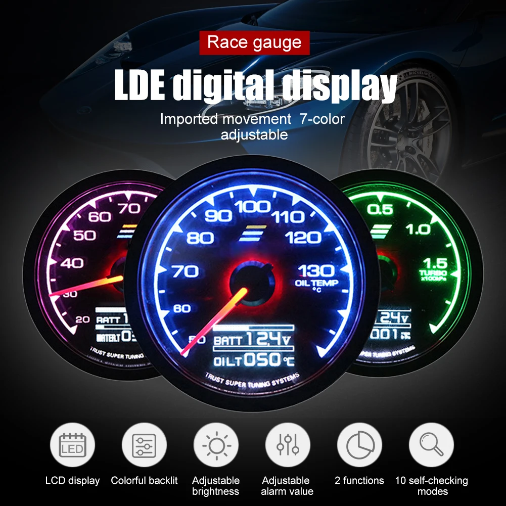 2.5-Inch Car Gauge 12V Water Temp Oil Temp Oil Pressure Gauge Tachometer Digital Display with Backlit for 4/6/8 Cylinder Engine
2.5-Inch Car Gauge 12V Water Temp Oil Temp Oil Pressure Gauge Tachometer Digital Display with Backlit for 4/6/8 Cylinder Engine