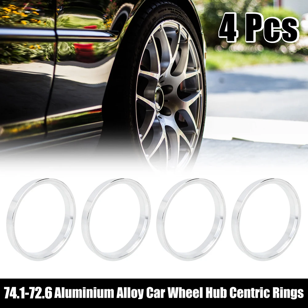 

4pcs Car Aluminum Hub Centric Rings 72.6mm Car Hub To 74.1mm Wheel Bore Fit For BMW 1 / 3 / 4 / 5 / 7 Series, X1, X3, X4, X6