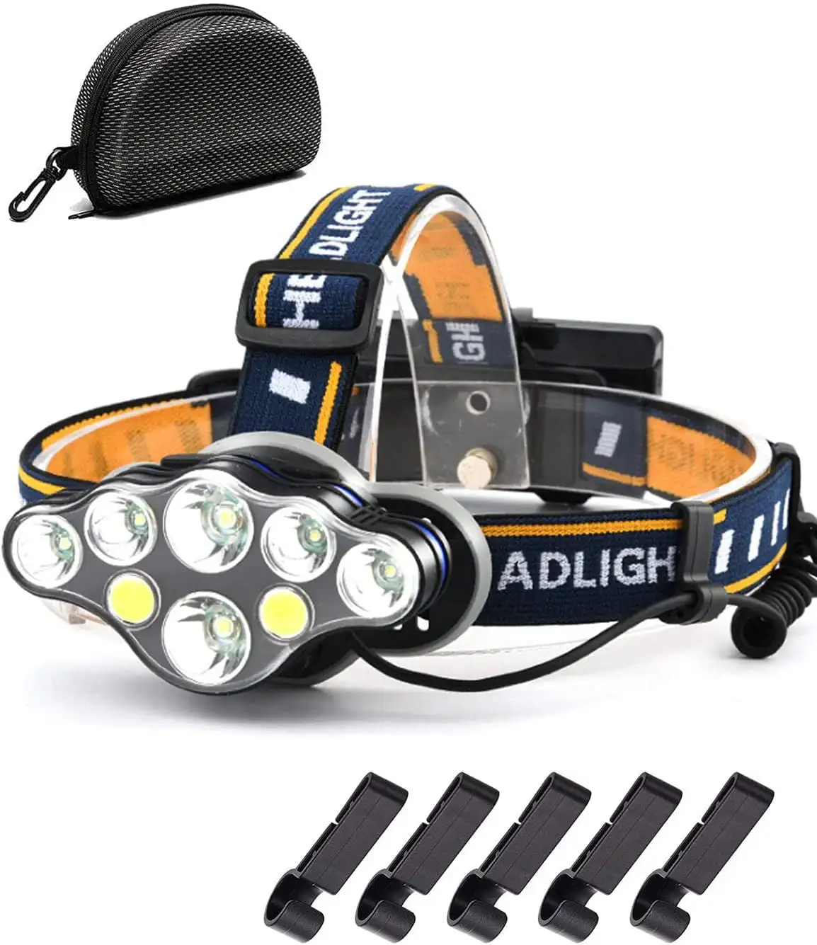 Rechargeable LED Headlight Head Torch Headlamp Super Bright 18000 Lumens Waterproof with Red Warning Lights and 8 LED 8 Modes
Rechargeable LED Headlight Head Torch Headlamp Super Bright 18000 Lumens Waterproof with Red Warning Lights and 8 LED 8 Modes
