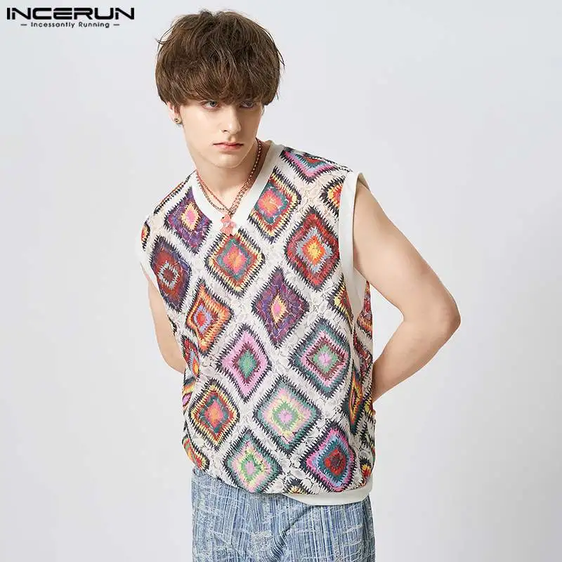 INCERUN Tops 2023 American Style New Men's Lace Printed V-neck Waistcoat Casual Streetwear Vacation All-match Hot Selling Vests
INCERUN Tops 2023 American Style New Men's Lace Printed V-neck Waistcoat Casual Streetwear Vacation All-match Hot Selling Vests