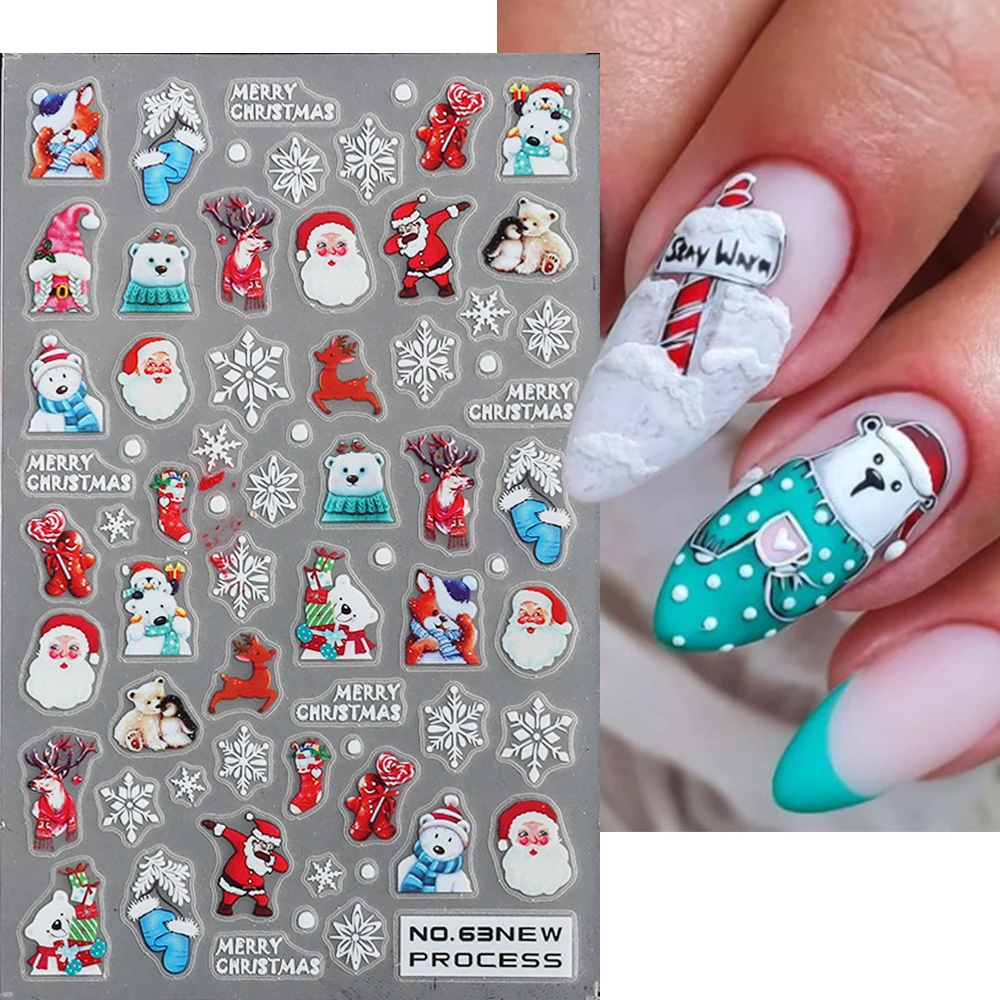 3D Christmas Nail Stickers Santa Claus Cartoon Polar Bear Sliders For Nails Winter New Year Decoration Snow Flowers Decals GLNO
3D Christmas Nail Stickers Santa Claus Cartoon Polar Bear Sliders For Nails Winter New Year Decoration Snow Flowers Decals GLNO