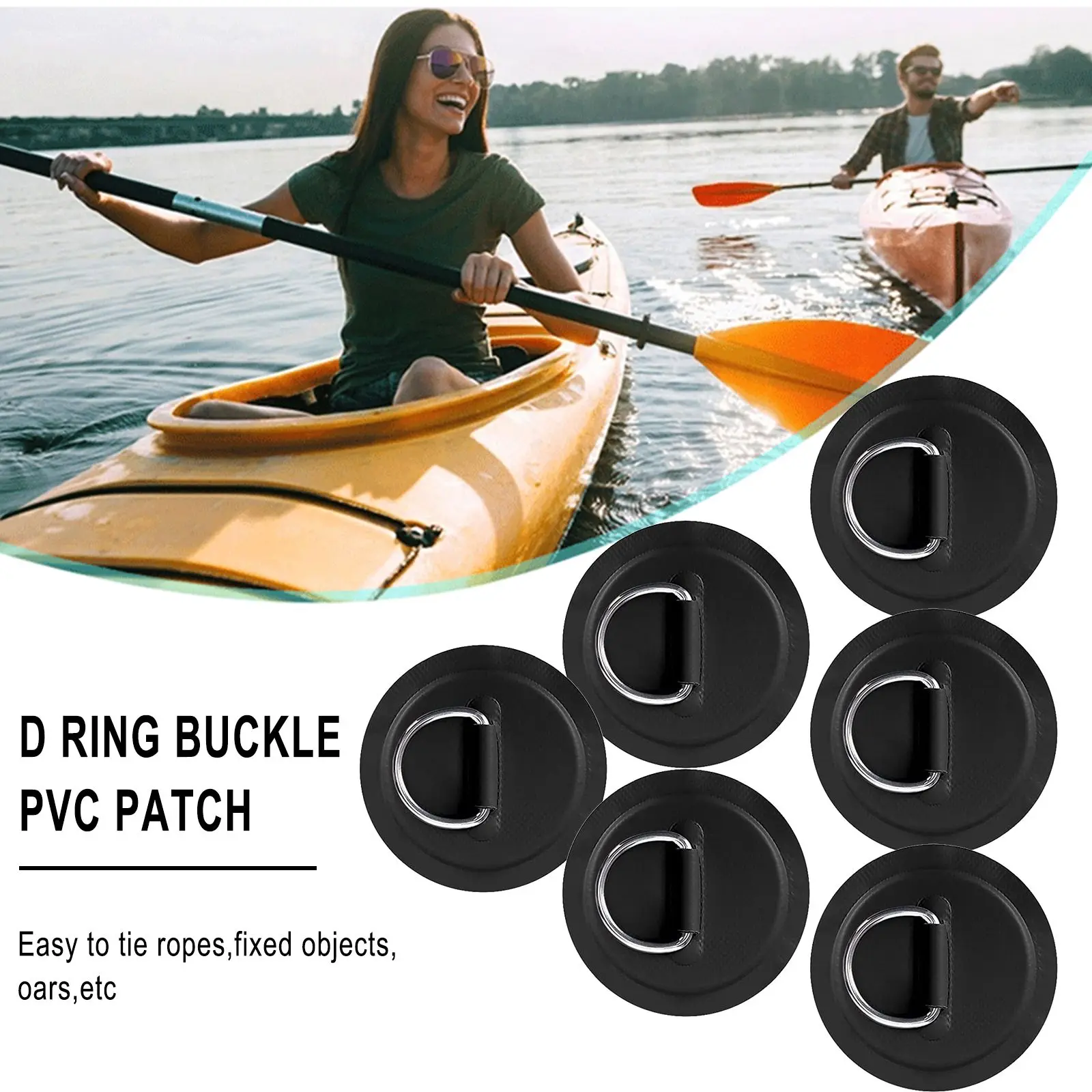Patch D Ring Pad 6 Pcs Accessories Black Kayak Stainless Steel Wear-resistance Corrosion-resistant Easy To Apply
Patch D Ring Pad 6 Pcs Accessories Black Kayak Stainless Steel Wear-resistance Corrosion-resistant Easy To Apply