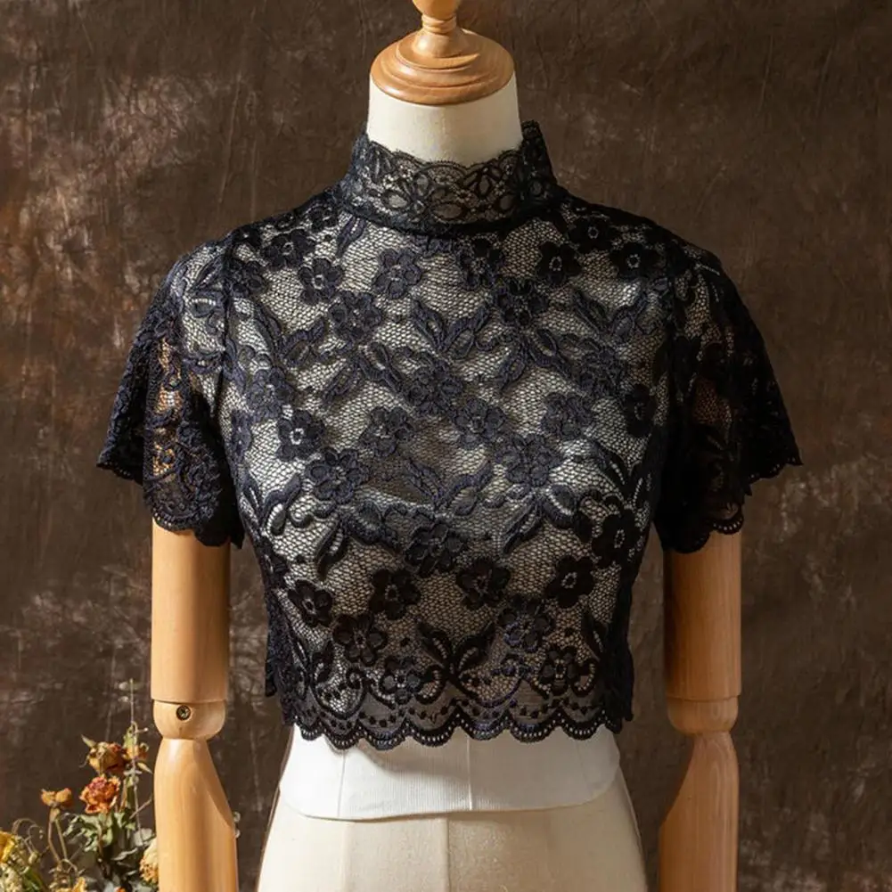 Shirt False Collar Short Sleeve Thin Flower Pattern Cut Out Lace Base Shirt Top Breathable Fake Collar Clothing Accessories
Shirt False Collar Short Sleeve Thin Flower Pattern Cut Out Lace Base Shirt Top Breathable Fake Collar Clothing Accessories