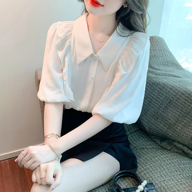 ILARES Female Blouse Y2k Pretty and Cheap Women's Blouses Korean Clothing Vintage Top Short Sleeve Fashion Woman Blouses 2022
ILARES Female Blouse Y2k Pretty and Cheap Women's Blouses Korean Clothing Vintage Top Short Sleeve Fashion Woman Blouses 2022