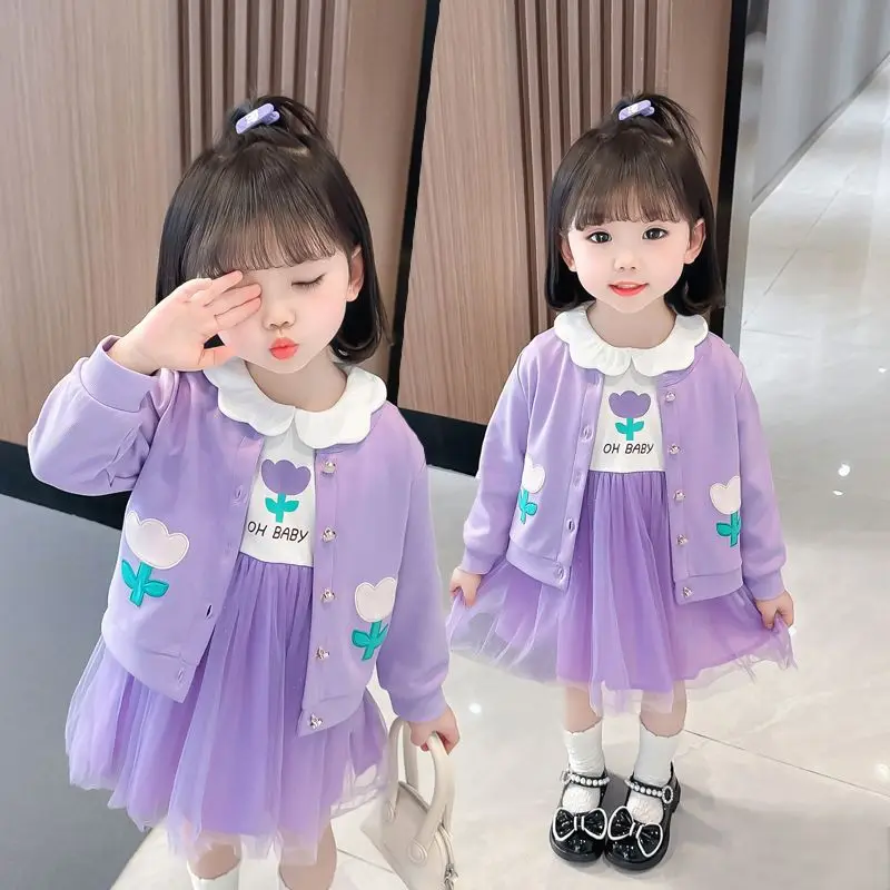 Cute Cartoon Kawaii Girls' Spring and Autumn Set Baby Clothes Children's Dress Little Girl Princess Skirt Coat Two Piece Set
Cute Cartoon Kawaii Girls' Spring and Autumn Set Baby Clothes Children's Dress Little Girl Princess Skirt Coat Two Piece Set