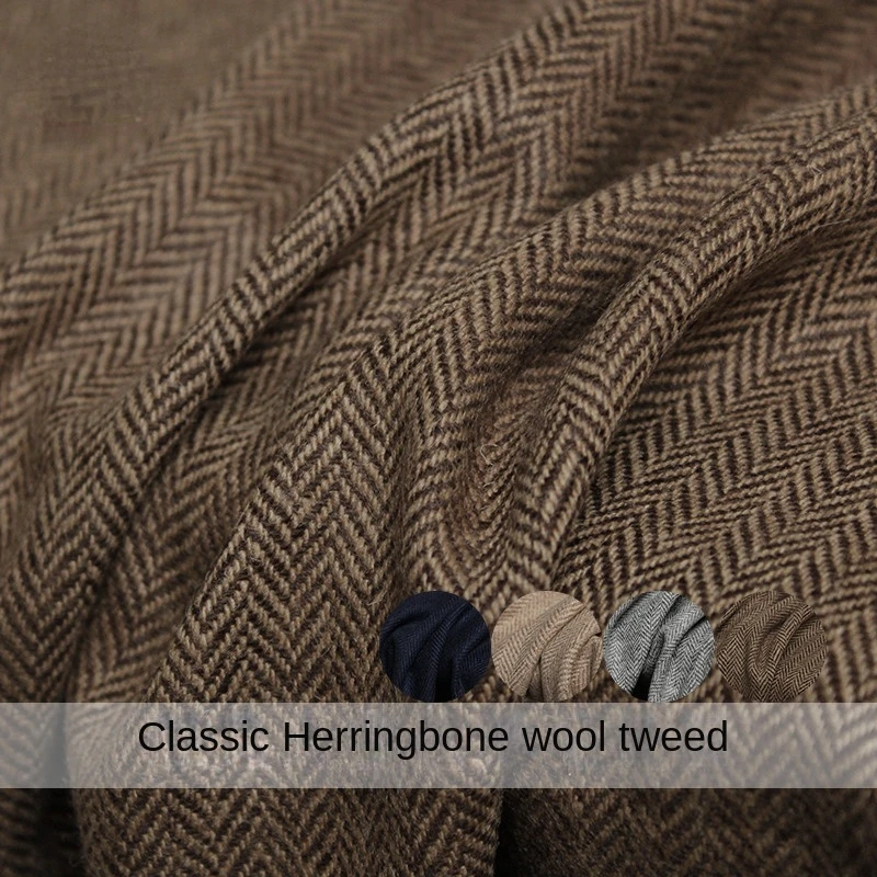 Pure Wool Fabric Classic Herringbone Pattern Semi-worsted Tweed Autumn Suit Pants Clothing Custom Fabrics Cloth
Pure Wool Fabric Classic Herringbone Pattern Semi-worsted Tweed Autumn Suit Pants Clothing Custom Fabrics Cloth