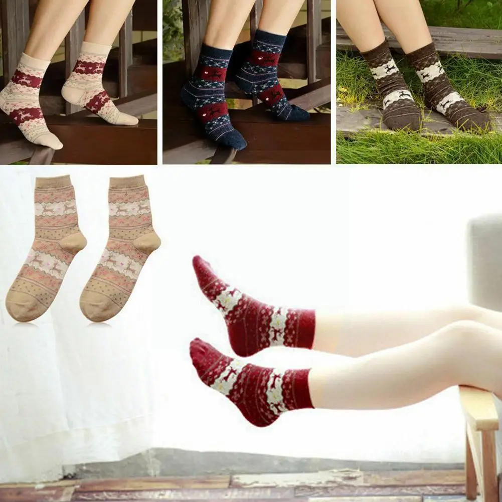Winter Women Men Socks Christmas Gift Sock Cute Wool Happy Elk Funny Cartoon Warm Ladies Socks Year New Jacquard Sock A7R1
Winter Women Men Socks Christmas Gift Sock Cute Wool Happy Elk Funny Cartoon Warm Ladies Socks Year New Jacquard Sock A7R1